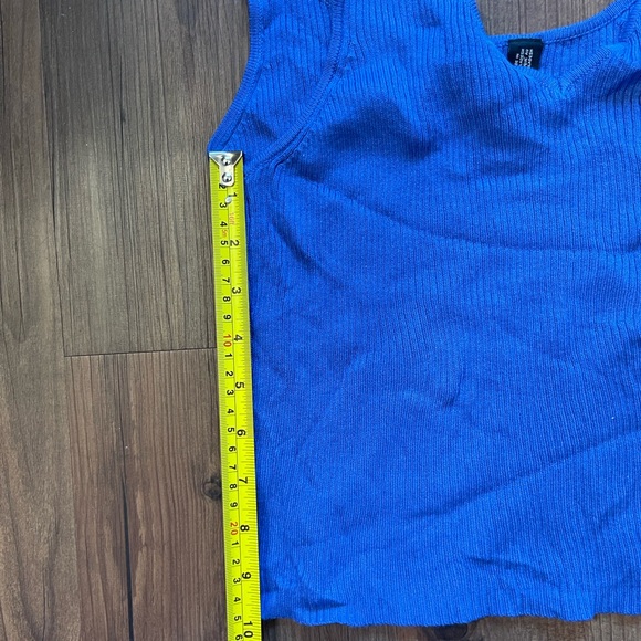 Only Blue Ribbed Tank Top - Picture 4 of 5